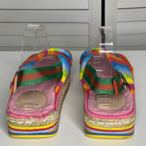 Gucci Huma Rainbow Platform Terry Sandals Size 39.5 - Picture 4 of 9